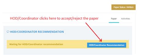 User Guide for HOD or Coordinator