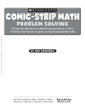 Comic Strip Math Problem Solving Pdf - Fill Online, Printable, Fillable ...