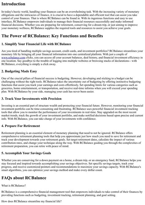 PPT - The Power of RCBalance: Taking Charge of Your Finances PowerPoint ...