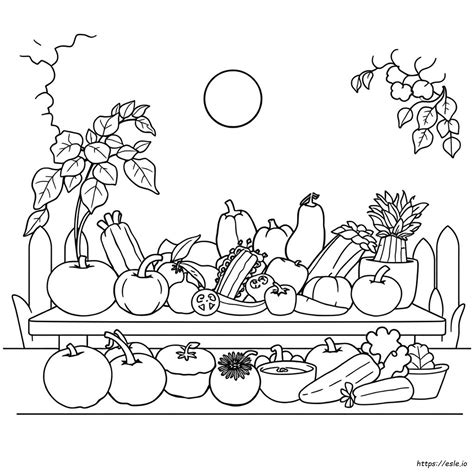 Fruit And Vegetable Colouring Sheets