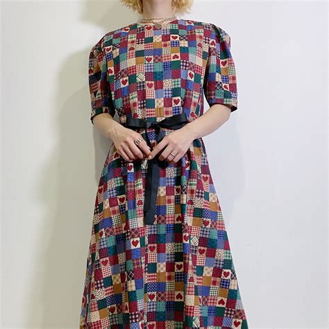 Heart printed cotton long dress | LEMON