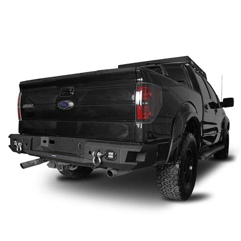 Buy Hooke Road F150 Steel Black Front Bumper w/Winch Plate + Rear ...