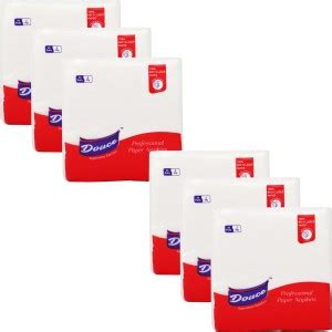 Douce Paper napkins - 2 ply 50 pulls 30x30 Pack of six White Paper ...