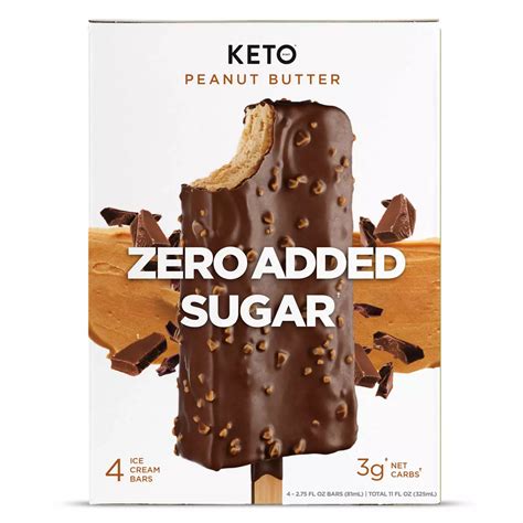 Keto Pint Zero Sugar Added Peanut Butter Ice Cream Bars - Shop Bars ...