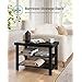 SONGMICS Entryway Bamboo Shoe Bench 2-Tier Shoe Rack Organizer Black ...