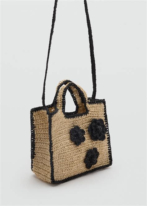 Raffia-effect floral bag - Kids | MANGO USA