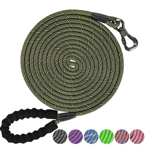 NTR 50FT Dog Long Leash, Rope Dog Leash with Swivel Lockable Hook and ...