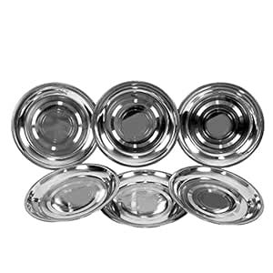 Buy SVDK Stainless Steel Half Plates – Lightweight 8 Inch Side Serving ...