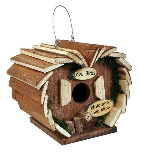 Buy Trading Innovation Wooden Hanging Bird House | Rustic Wood Deluxe ...