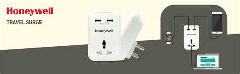 Honeywell Travel Surge, Spike Guard, 1 Universal Socket+2 USB Ports ...