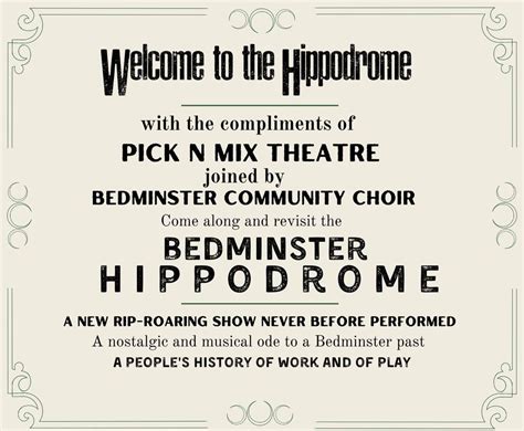 Welcome To The Hippodrome by Pick n Mix Theatre, Acta Community Theatre ...