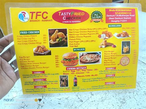 Menu at TFC, Dankuni