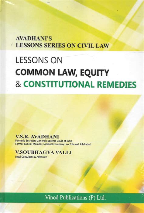 Lessons on Common Law, Equity and Constitutional Remedies – M&J ...