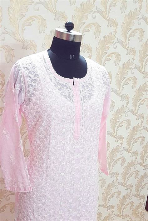 Chikankari Kurti Stitched, Chikan Kurta, Lakhnavi Kurti - Adah Bespoke