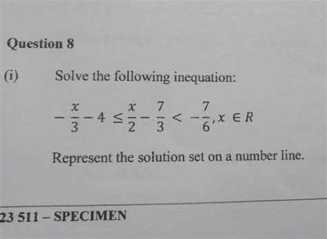 Solve the following inequation: XI3 x 7 13 7