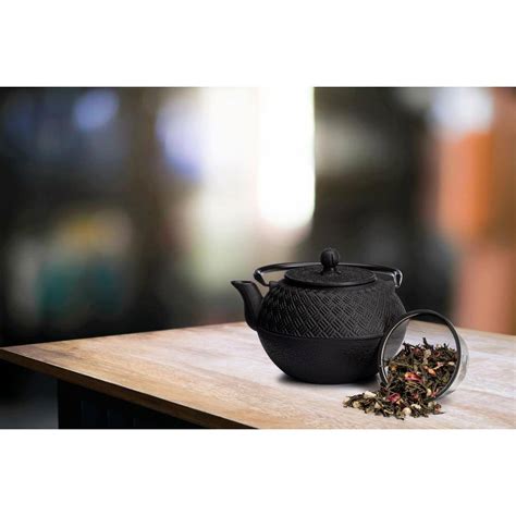 Buy 4-Cups Tetsubin Teapot Matte Black Cast Iron Ocha Tea Set 40 oz ...