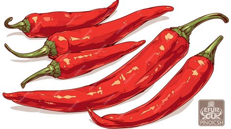 Premium Vector | Bright Red Fresno Peppers with Glossy Skin