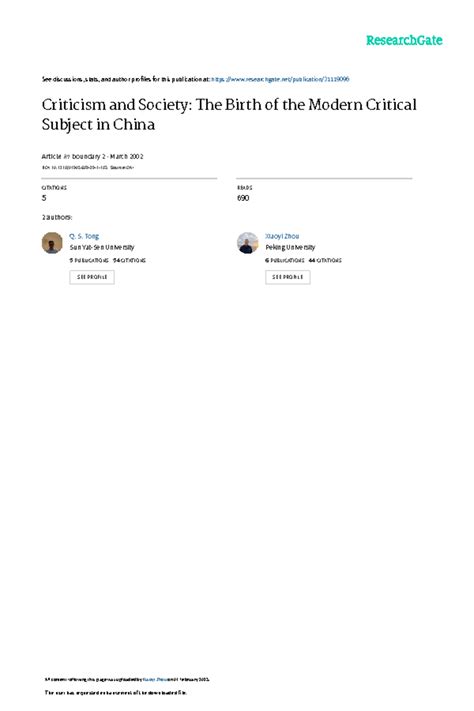 Criticism and Society The Birth of the Modern Crit - See discussions ...