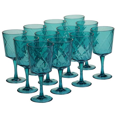 Buy Certified International Teal 13 oz Acrylic All Purpose Goblets (Set ...