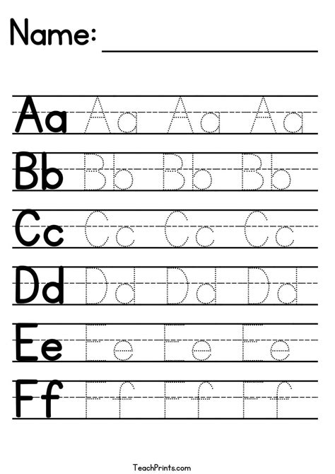 Cursive Letter Tracing Worksheets - Free A to Z Printables - Teach Prints