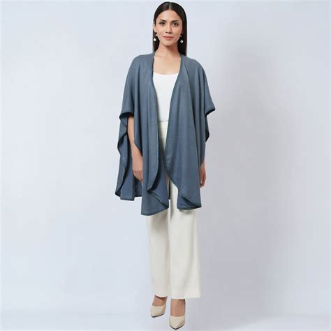 Grey Cashmere Cape – First Resort by Ramola Bachchan