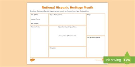 Hispanic Heritage Month | Research Project Template | Twinkl
