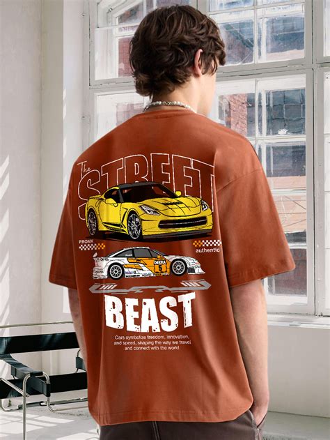 Street Beast Men Premium Oversized Terry T-shirt | Cocoa | PRONK – pronk.in