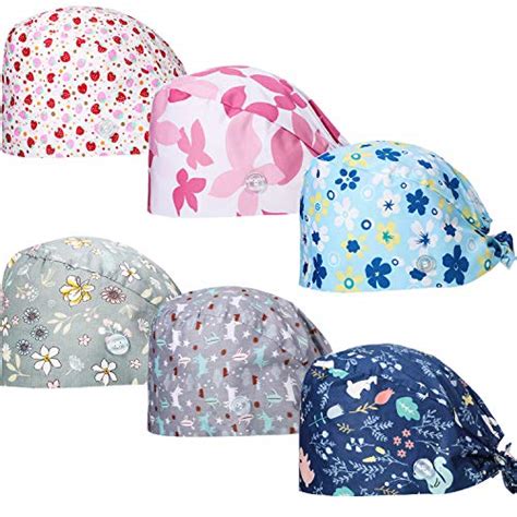 SATINIOR 6 Pieces Working Caps with Buttons Gourd-Shaped Sweatband ...