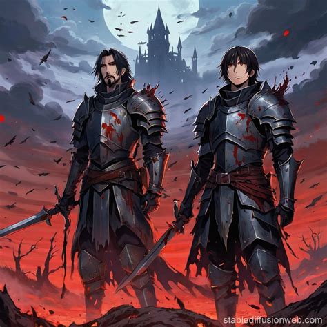 Medieval Horror Scene with Terrified Knights | Stable Diffusion Online