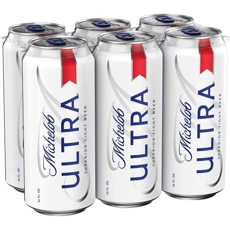 Michelob ULTRA American Light Lager Beer 6 pack 16 fl oz Aluminum Cans ...