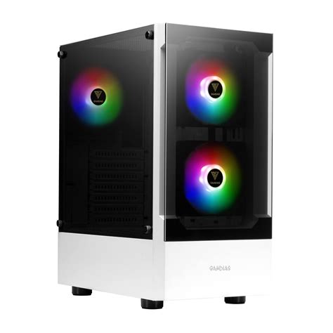 Buy GAMDIAS White RGB Gaming ATX Mid Tower Computer PC Case with Side ...