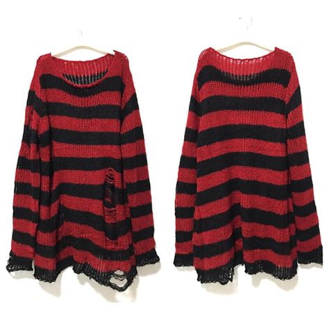 Punk Gothic Long Sweater - Killer Lookz | Stripe outfits, Streetwear ...