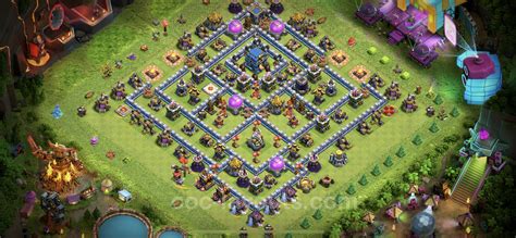 Trophy (Defense) Base TH12 with Link, Hybrid - Clash of Clans - Town ...