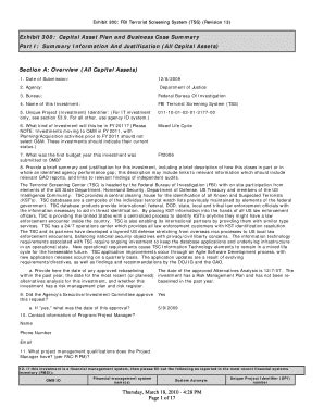 Fillable Online Exhibit 300: FBI Terrorist Screening System (TSS) Fax ...