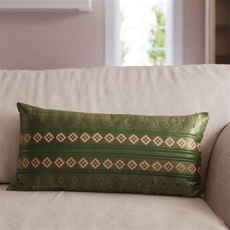 Silk Lumbar Pillow Cover - Green – Eyaas