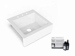 Image result for SINKOLOGY Elevate Farmhouse Apron Front 25.75-In X 24.25-In Crisp White Single Bowl 3-Hole Kitchen Sink | SK452-26FC-3