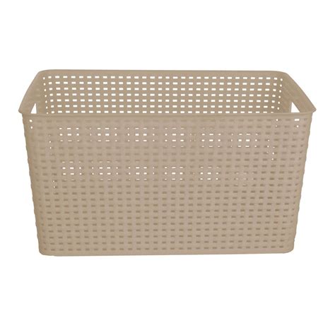 Extra Large Dark Beige Rectangle Crossover Weave Storage Basket | Home ...