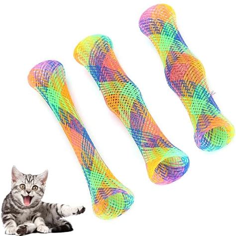 Buy Cat Spring Tube Toy, Spiral Springs Toys Bright Colors Interactive ...