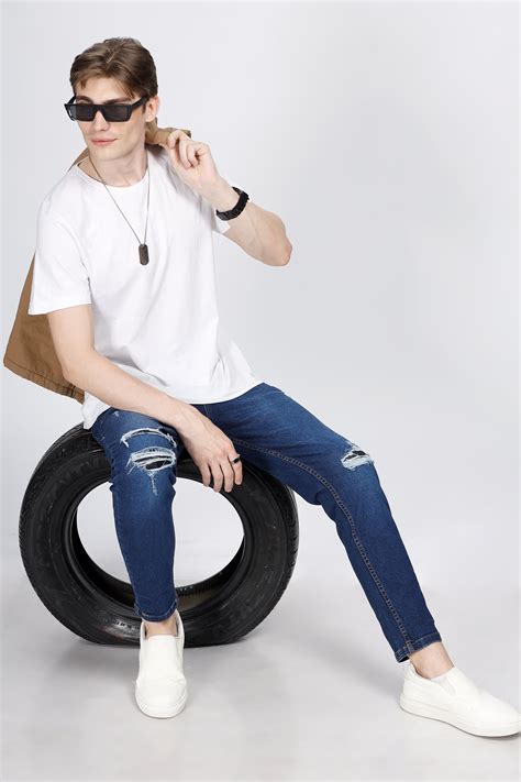 Ripped Skinny Blue Jeans – FOULCHILD
