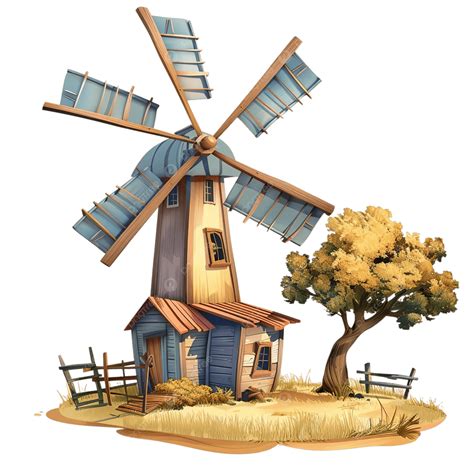Cartoon Wind Farm Windmill, Farm Clipart, Cartoon Clipart, Wind Clipart ...