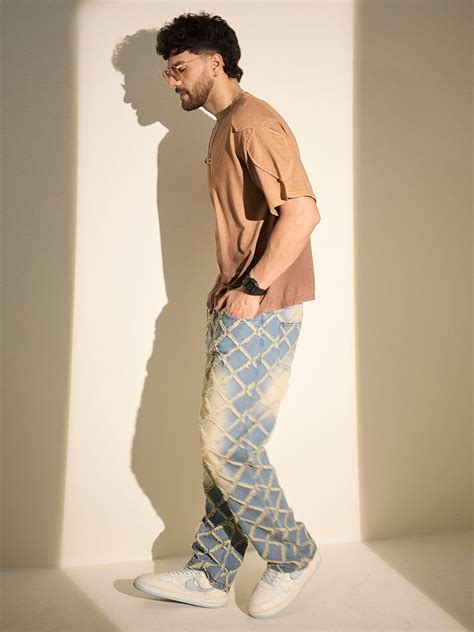 Brown Ombre Padded Shoulder Oversized Tshirt | Buy Men Oversized ...