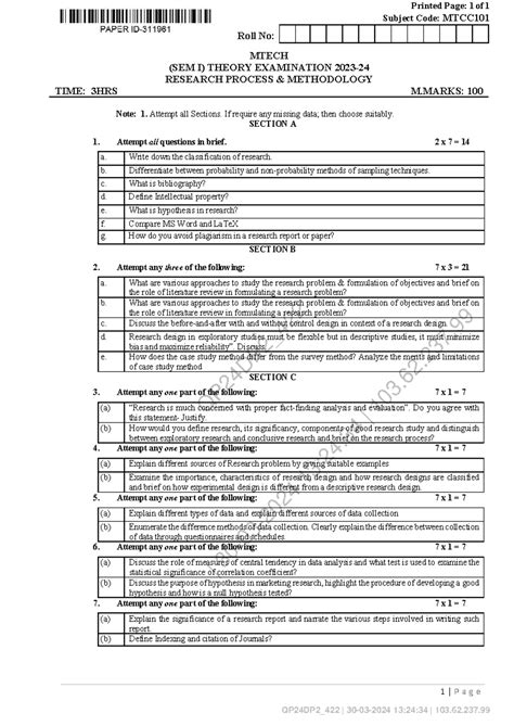 MTCC101 - Research Process Methodology Exam Notes - Studocu
