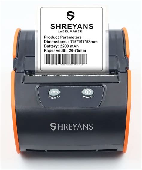 SHREYANS (SRS80D) 80mm - 3 Inch Portable Bluetooth Barcode Label + Rec ...