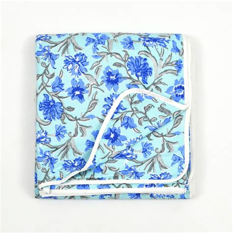Pure Cotton Double Bed Dohar Anokhi Print – Neelkamal Bloom Blue ...