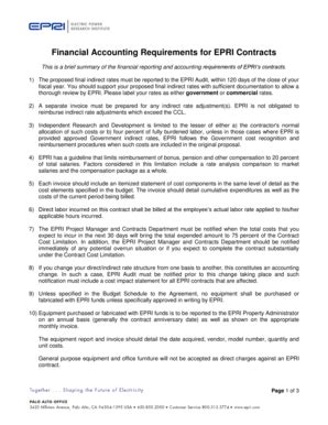 Fillable Online Financial Accounting Requirements for EPRI Contracts ...