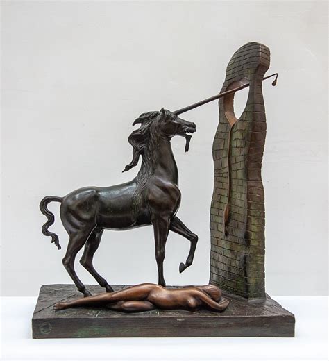 Impressed Surrealist Bronze Sculpture Unicorn by Salvador Dali, 1984 ...