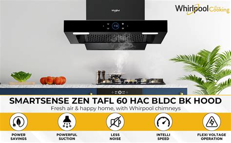 Whirlpool Smart Heat Sensor 60cm Kitchen Chimney with Filterless ...