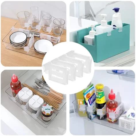 (4 Pcs Set) Refrigerator Internal Drawer Shelf Divider Clip