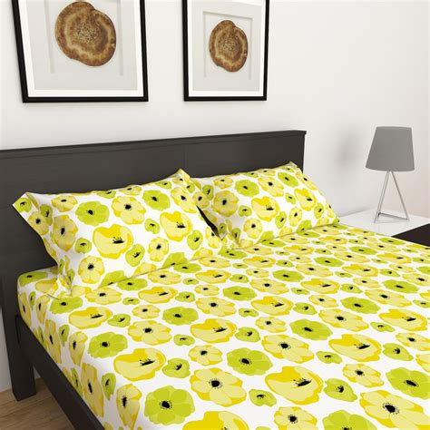 Buy Dallas Cotton 144TC 3Pcs Printed Queen Bedsheet Set from Home ...