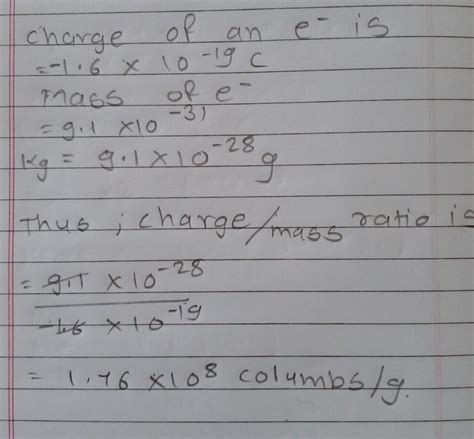 electron has a mass of 9.11 x 10^-28 g. So there are 1.1 x 10^27 ...